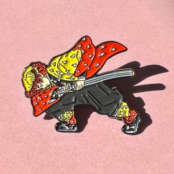 Demon Slayer Anime Zenitsu First Form Enamel Pin - Picture 2 of 5